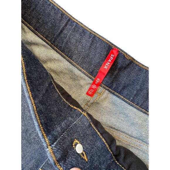 SPANX NWT Cuffed Straight Leg Denim Jeans Raw Indigo Size 3X Petite Plus Sized - Picture 3 of 12